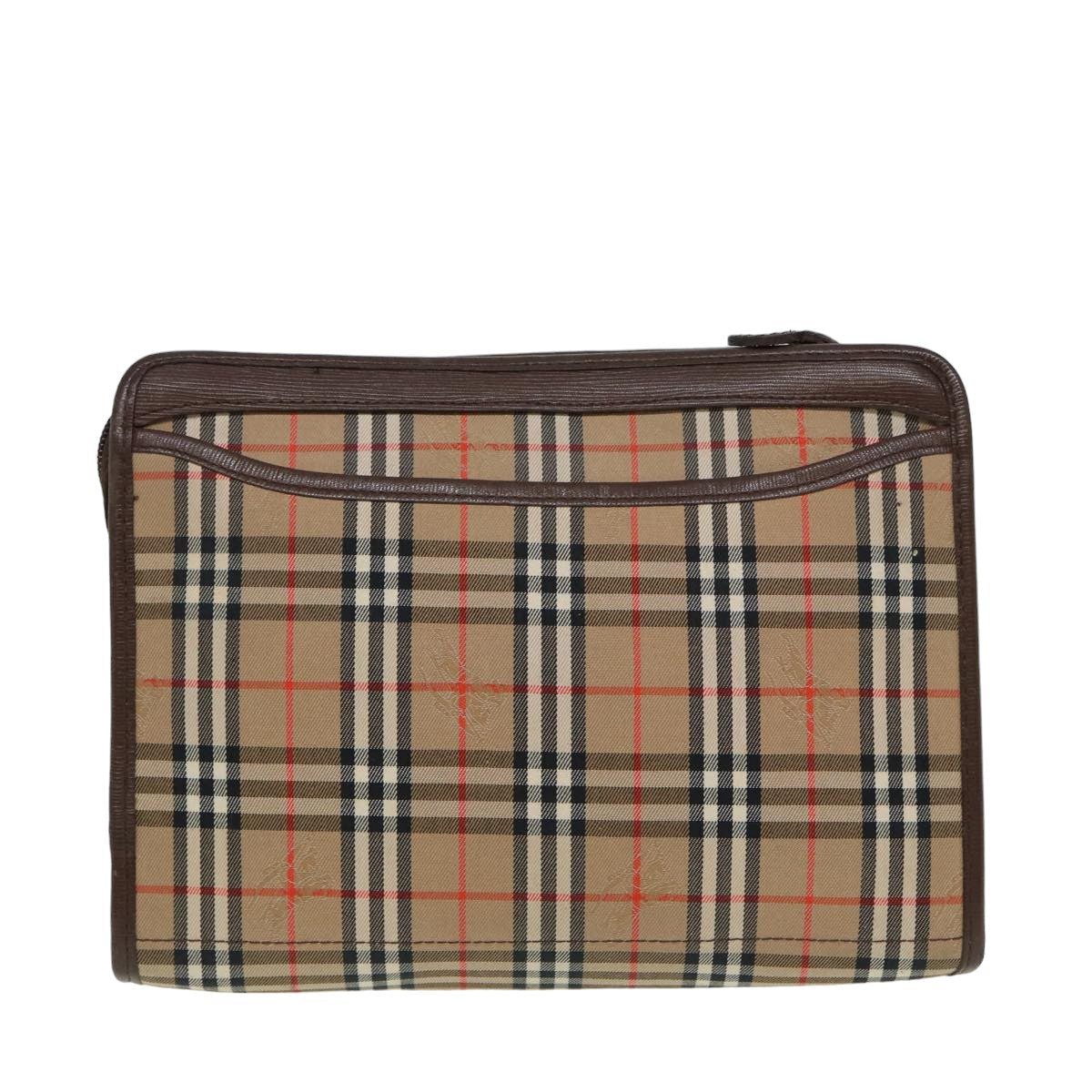 Burberry Luxury ss Nova Check Clutch Bag Auth Bs15806 Canvas Beige