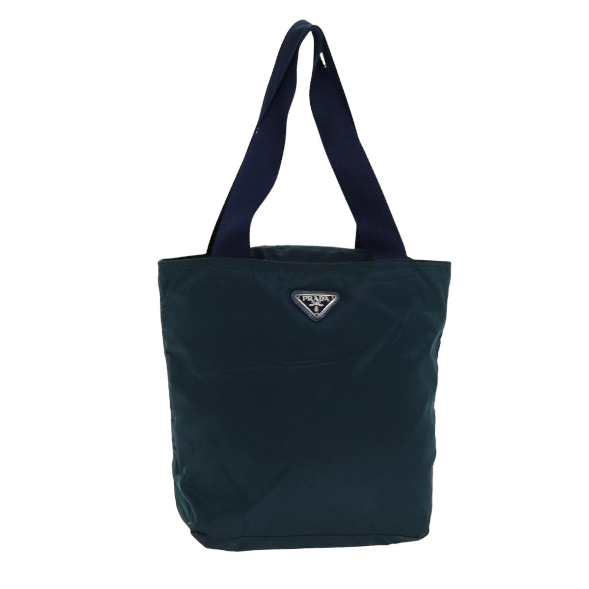 Prada Tote Bag Auth Nylon Blue Blue Auth Bs15833