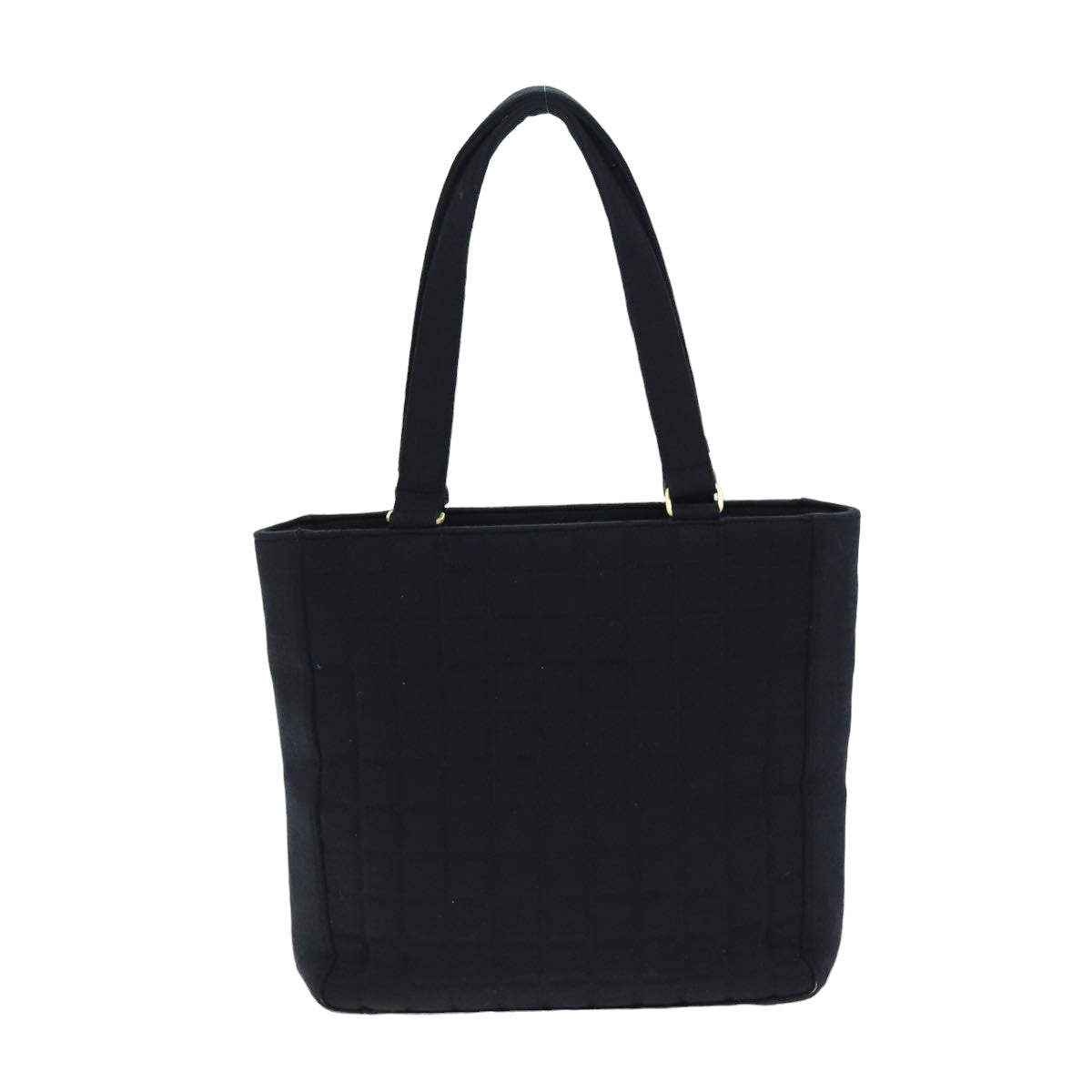 Chanel Choco Bar Tote Bag Cotton Black CC Auth bs