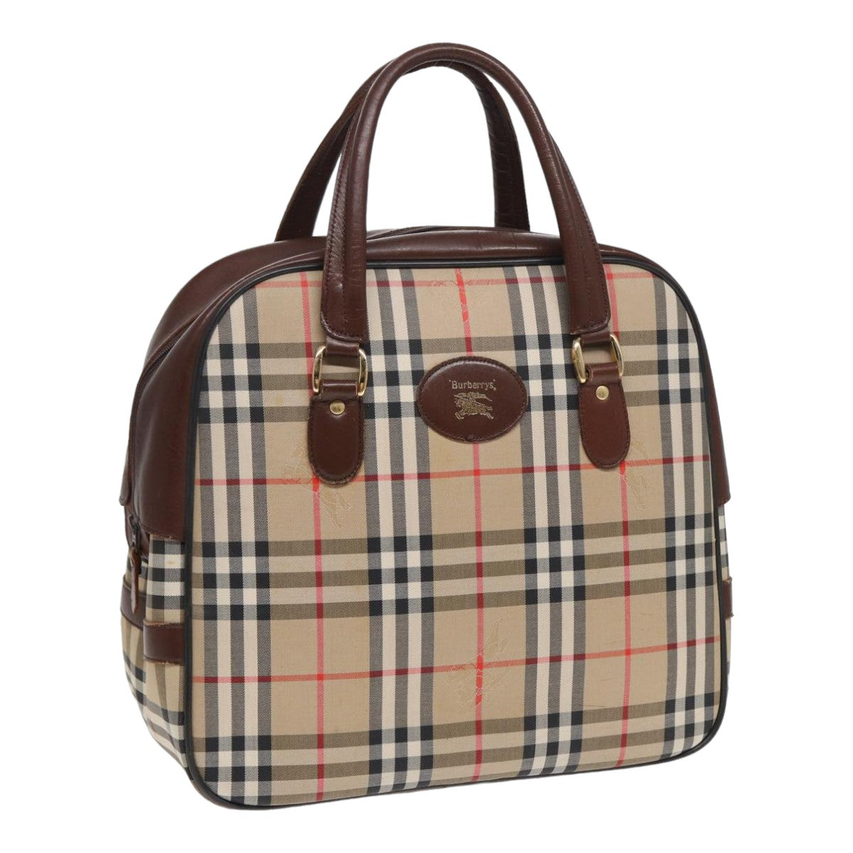 Burberry Luxury ss Nova Check Hand Bag Auth Bs16012 Canvas Beige Travel Bag