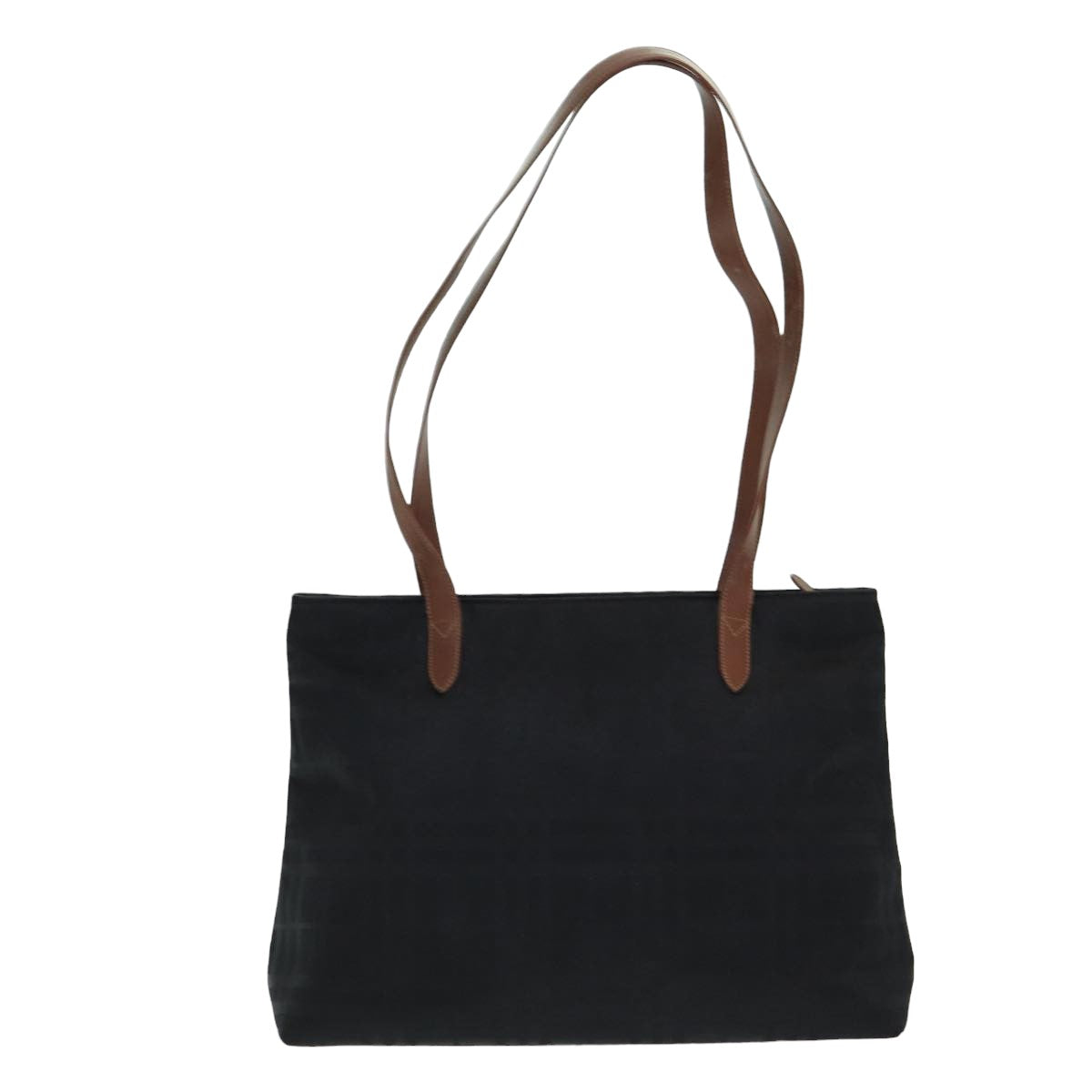 Burberry Luxury ss Nova Check Tote Bag Auth Bs16019 Leather Canvas Black
