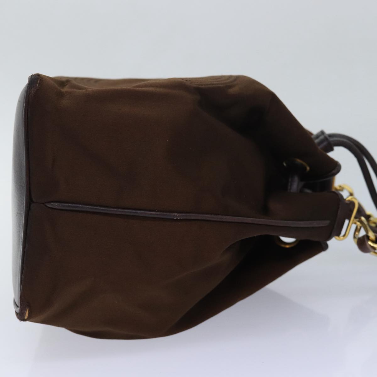 Chanel COCO Mark Chain Shoulder Bag Satin Brown CC Auth bs