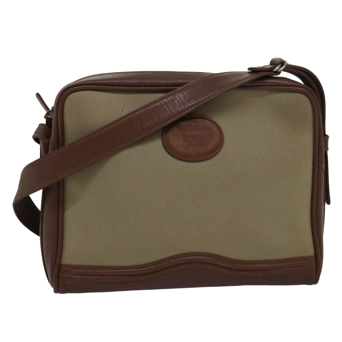 Burberry Luxury ss Shoulder Bag Auth Bs16124 Leather Canvas Beige