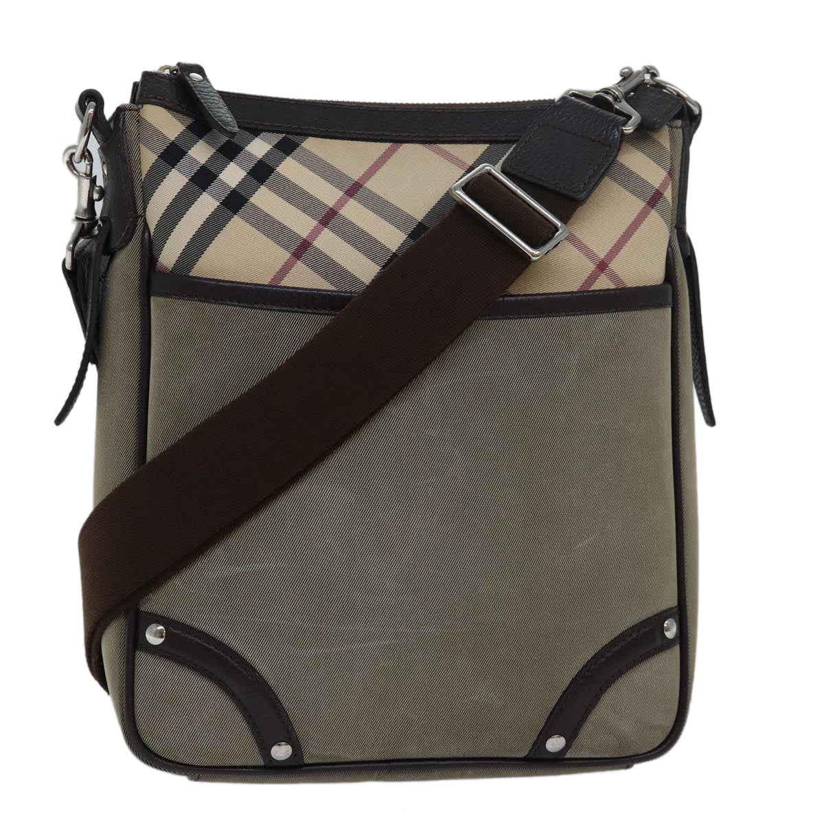 Burberry Luxury Nova Check Shoulder Bag Auth Bs16156 Canvas Beige