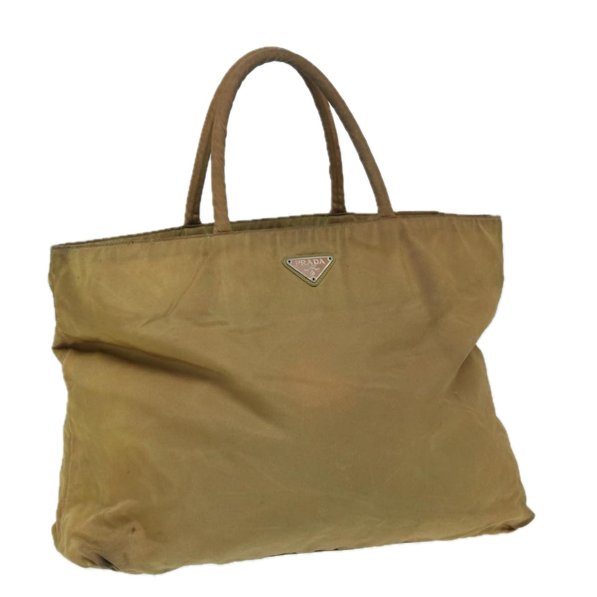 Prada Hand Bag Auth Nylon Brown Travel Bag Brown Auth Bs16168