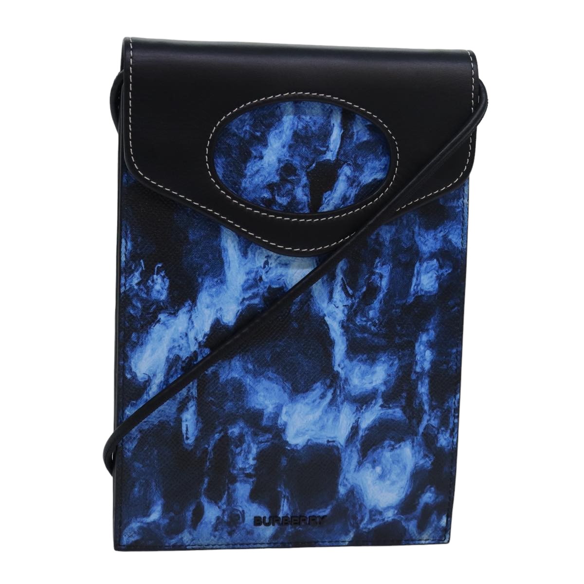 Burberry Luxury Shoulder Bag Auth Bs16175 Leather Blue