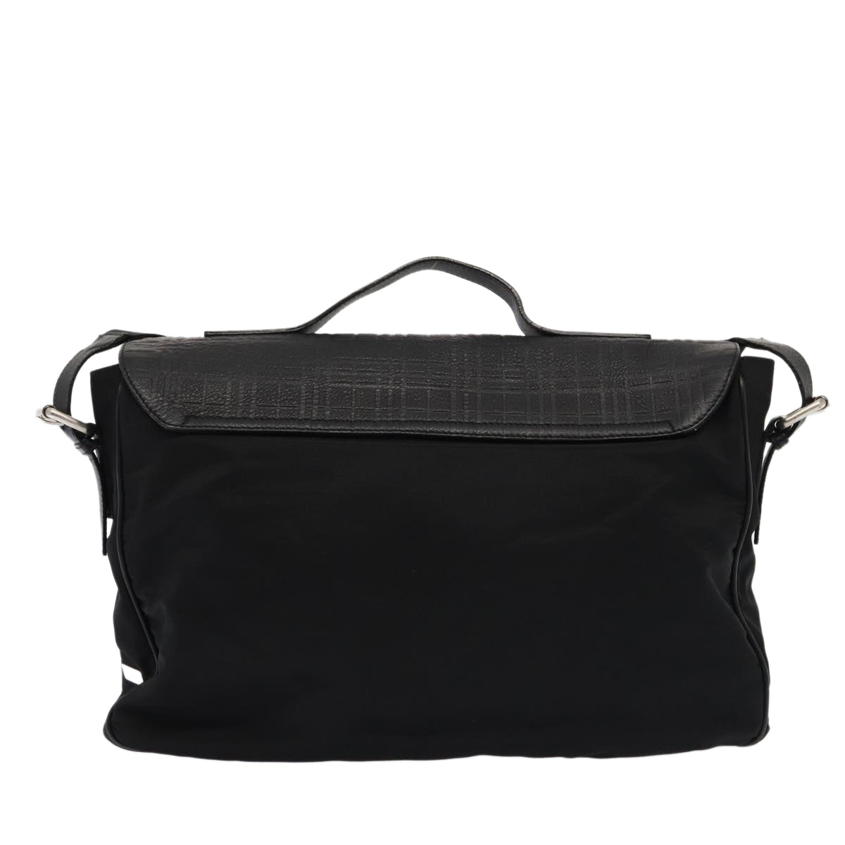 Burberry Luxury Nova Check Hand Bag 2Way Auth Bs16211 Leather Nylon Black Travel Bag