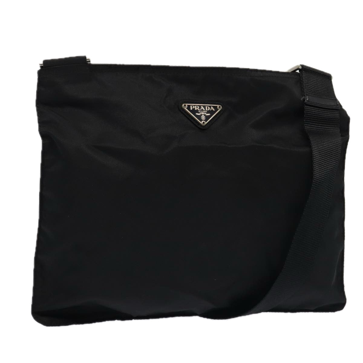 Prada Shoulder Bag Auth Nylon Black Black Auth Bs16307
