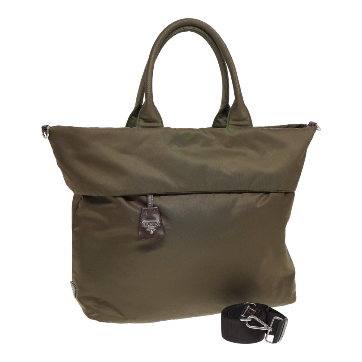 Prada Tote Bag Khaki Auth Nylon Khaki Auth Bs16354