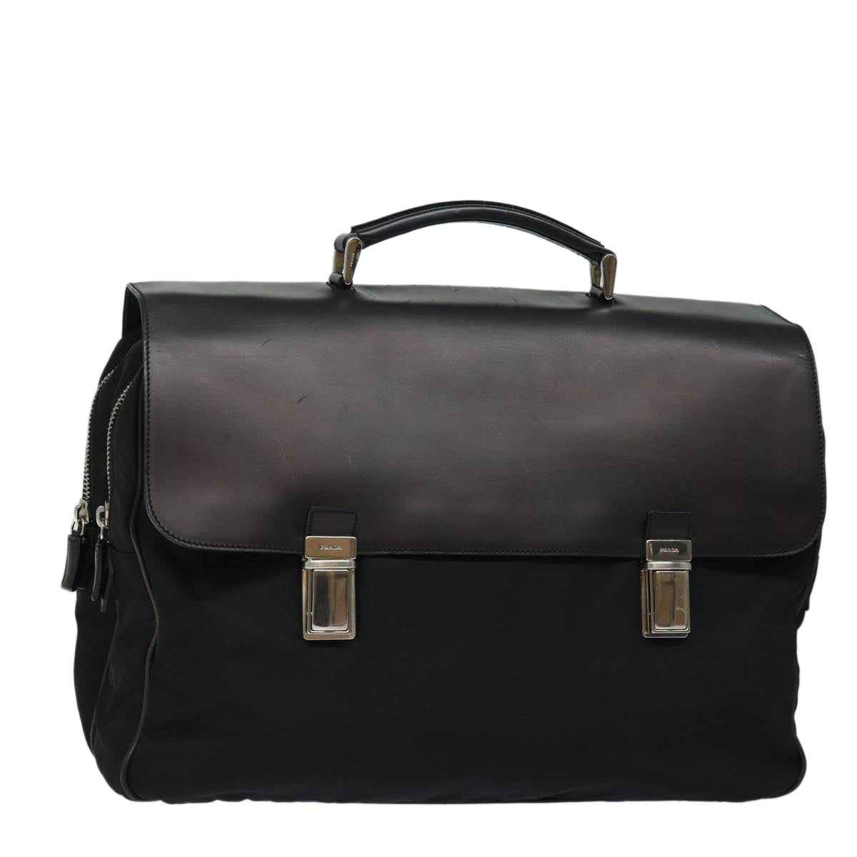 Prada Hand Bag Auth Nylon Black Travel Bag Black Auth Bs16367