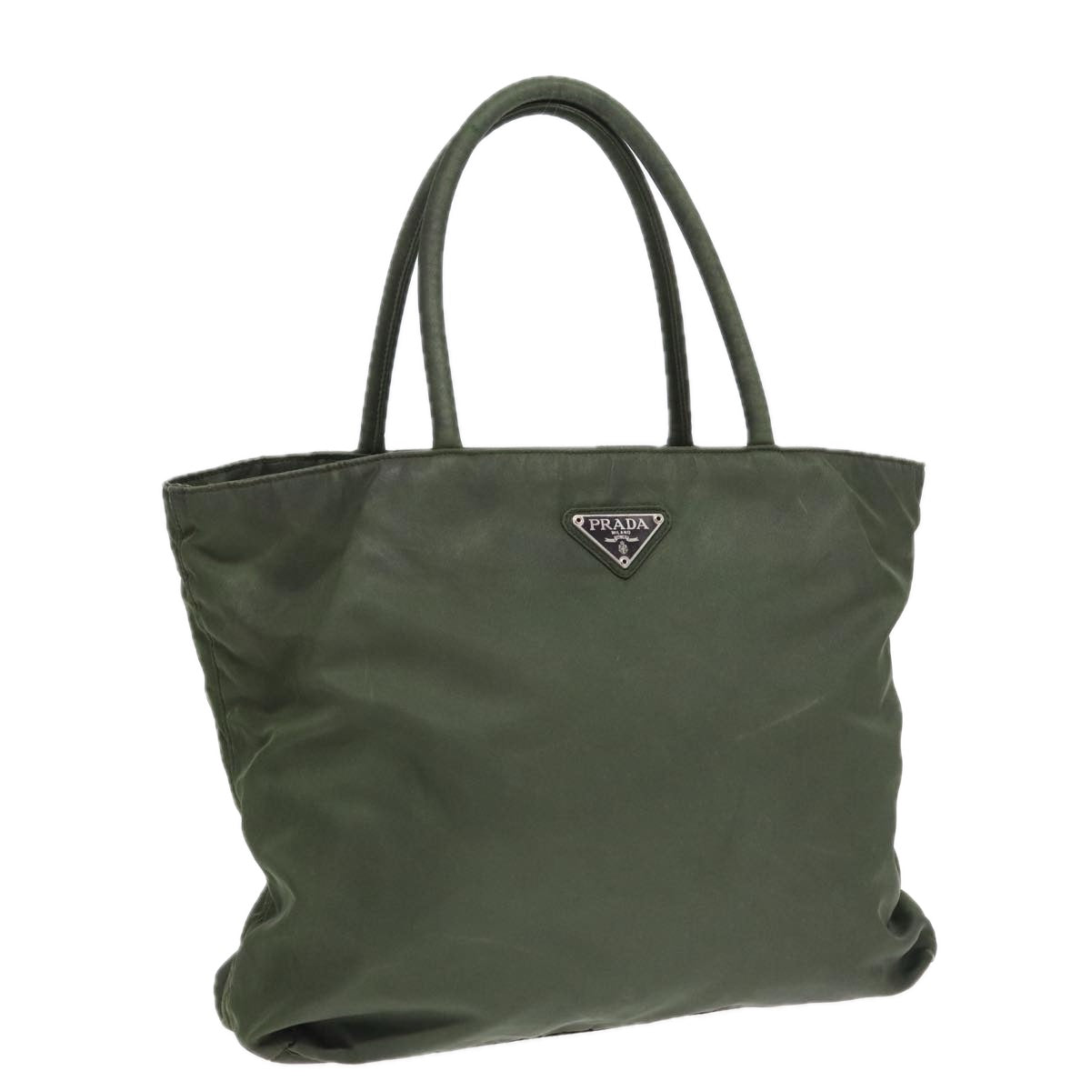 Prada Hand Bag Khaki Auth Nylon Travel Bag Khaki Auth Bs16379