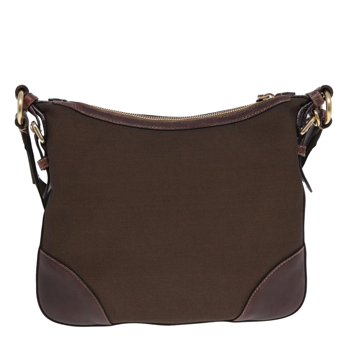 Prada Shoulder Bag Auth Canvas Brown Brown Auth Bs16387