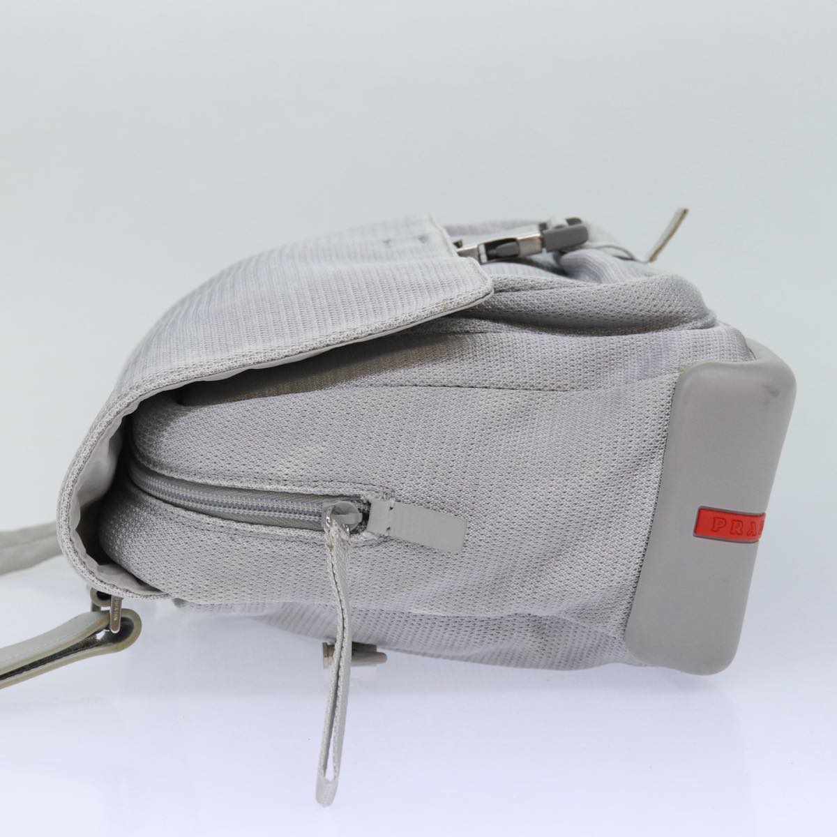Prada Sports Shoulder Bag Auth Nylon Gray Gray Auth Bs16388