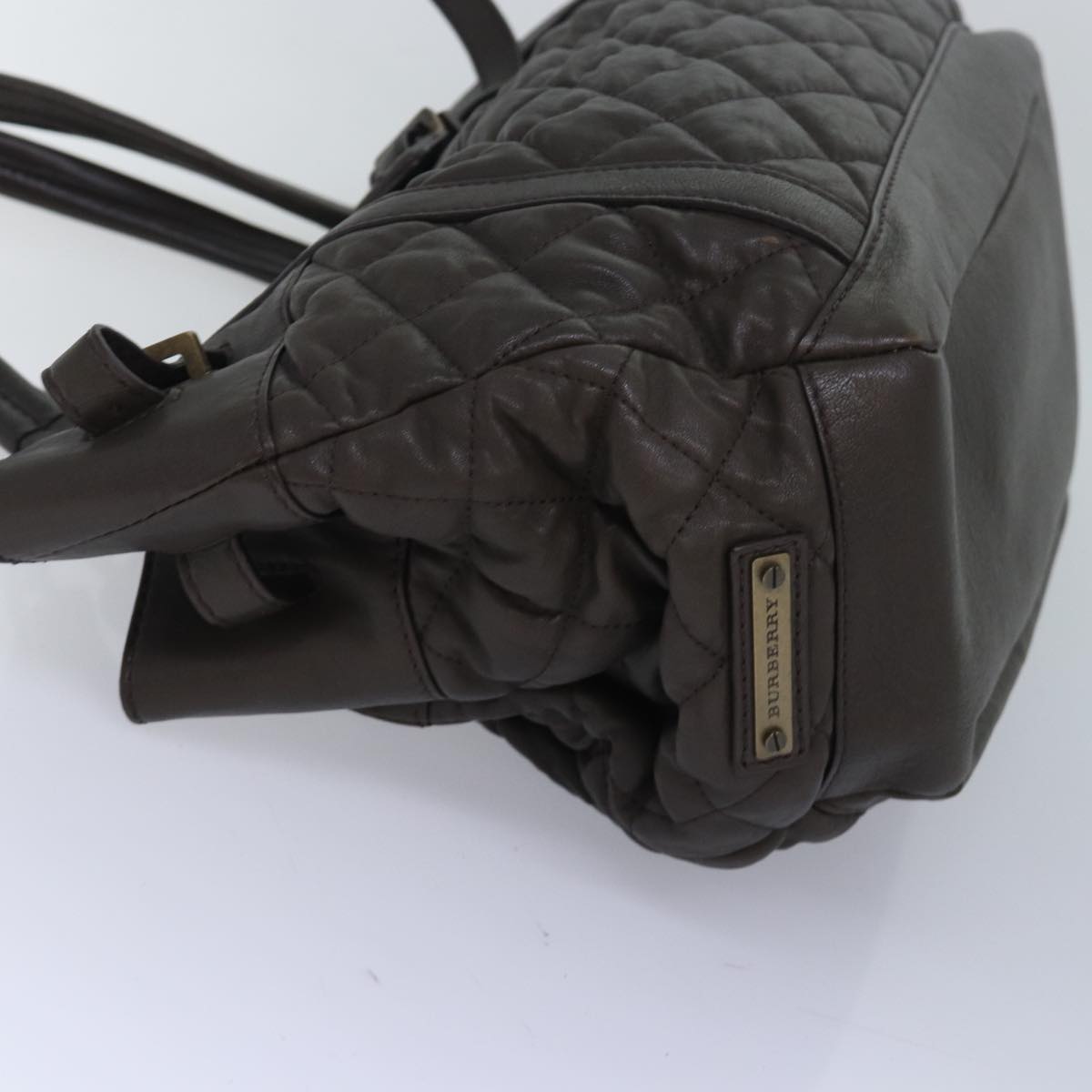 Burberry Luxury Tote Bag Auth Bs16404 Leather Brown