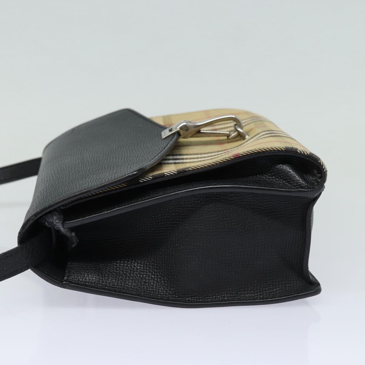 Burberry Luxury Nova Check Shoulder Bag Auth Bs16405 Leather Canvas Black