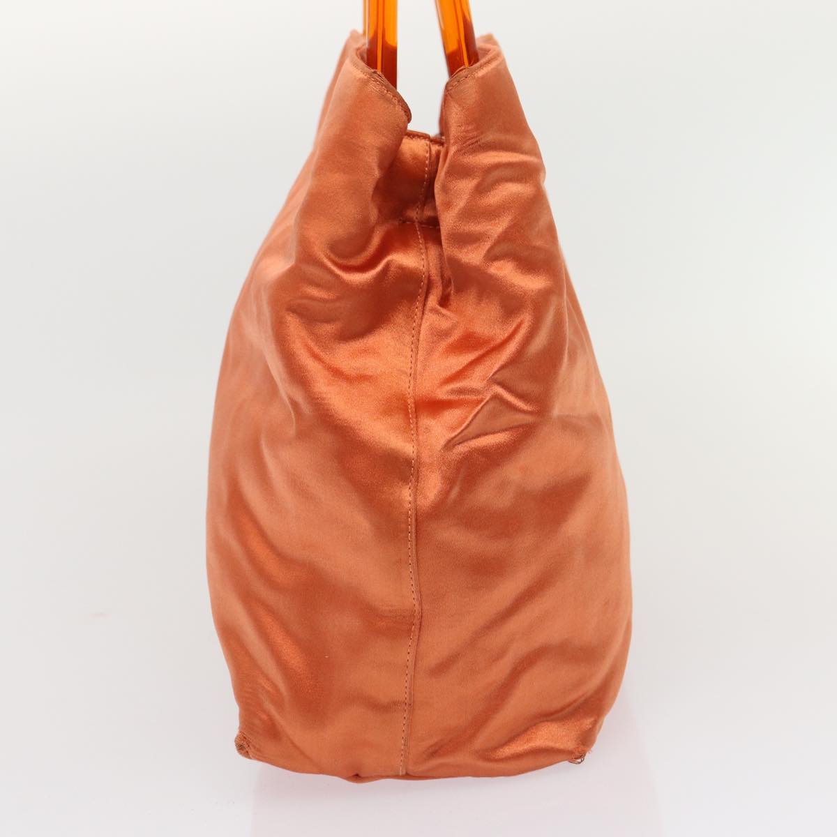 Prada Hand Bag Auth Satin Orange Travel Bag