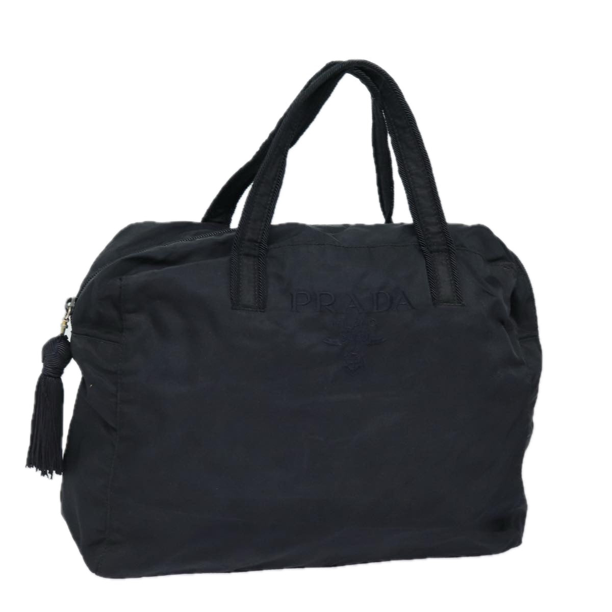 Prada Hand Bag Auth Nylon Navy Travel Bag Navy Auth Bs16441