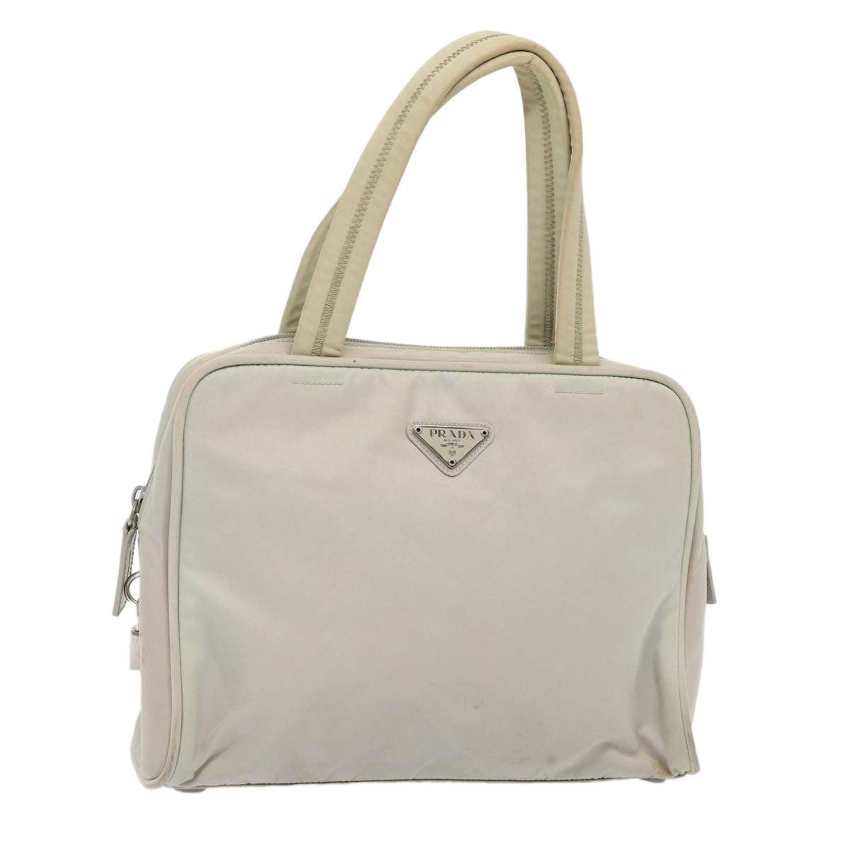 Prada Hand Bag Auth Nylon Gray Travel Bag Gray Auth Bs16502