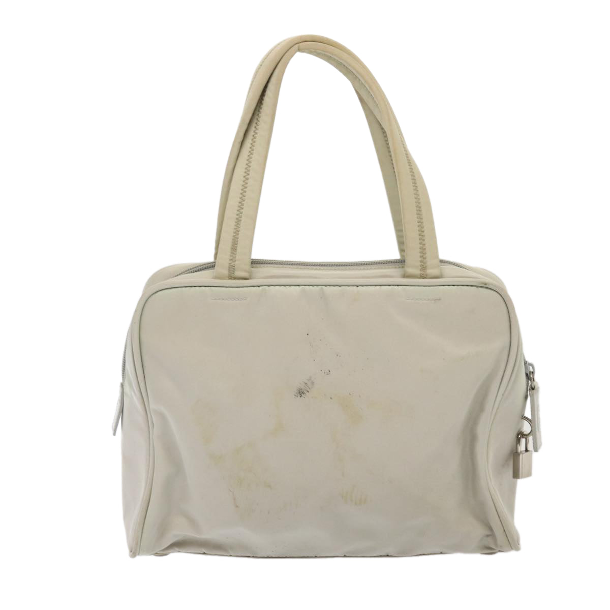Prada Hand Bag Auth Nylon Gray Travel Bag Gray Auth Bs16502