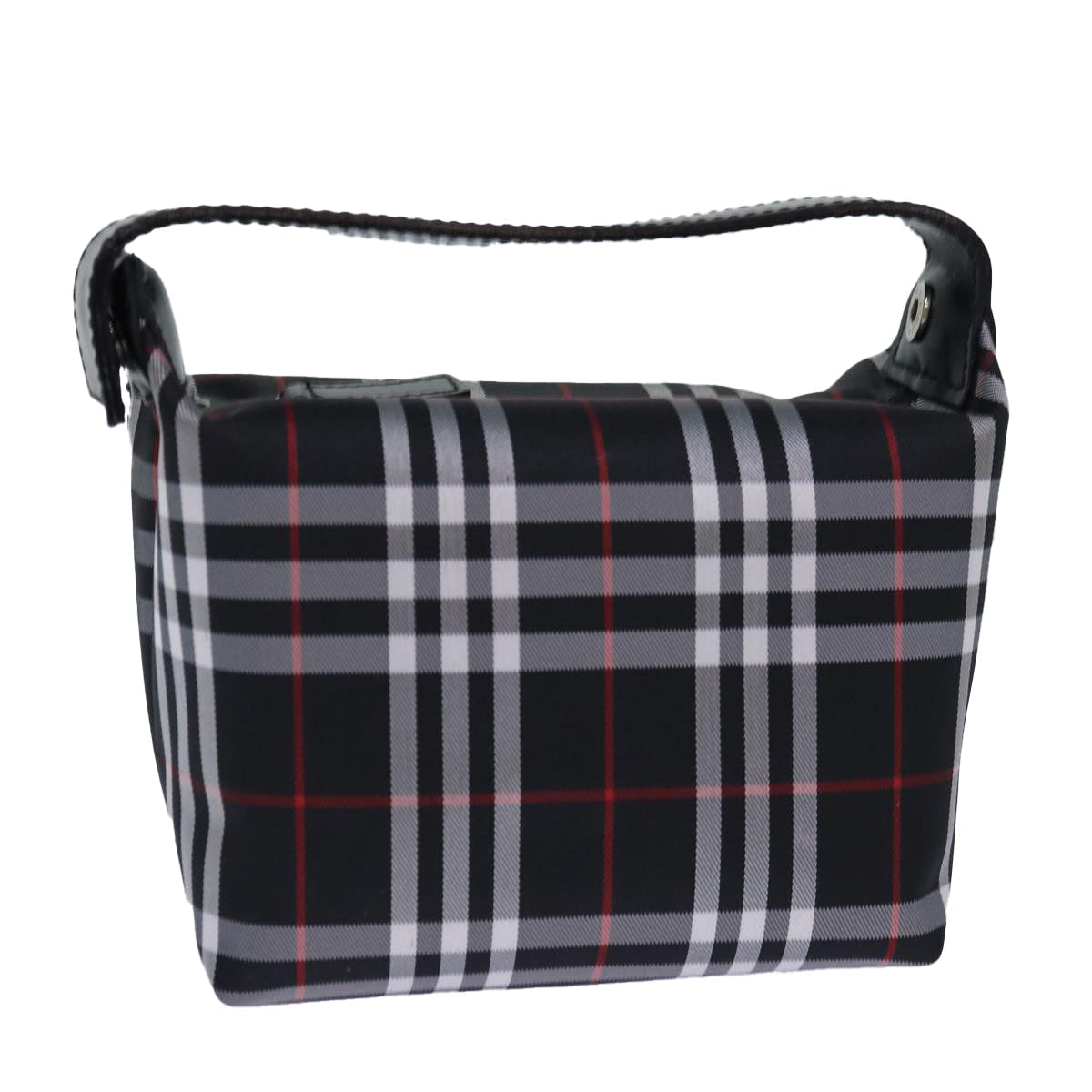 Burberry Luxury Nova Check Hand Bag Auth Bs16532 Nylon Black Silver Travel Bag