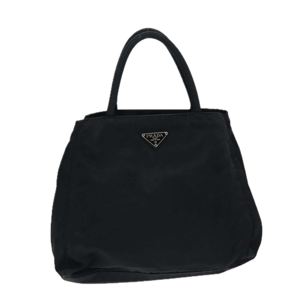 Prada Hand Bag Auth Nylon Black Silver Travel Bag Silver Auth Bs16538
