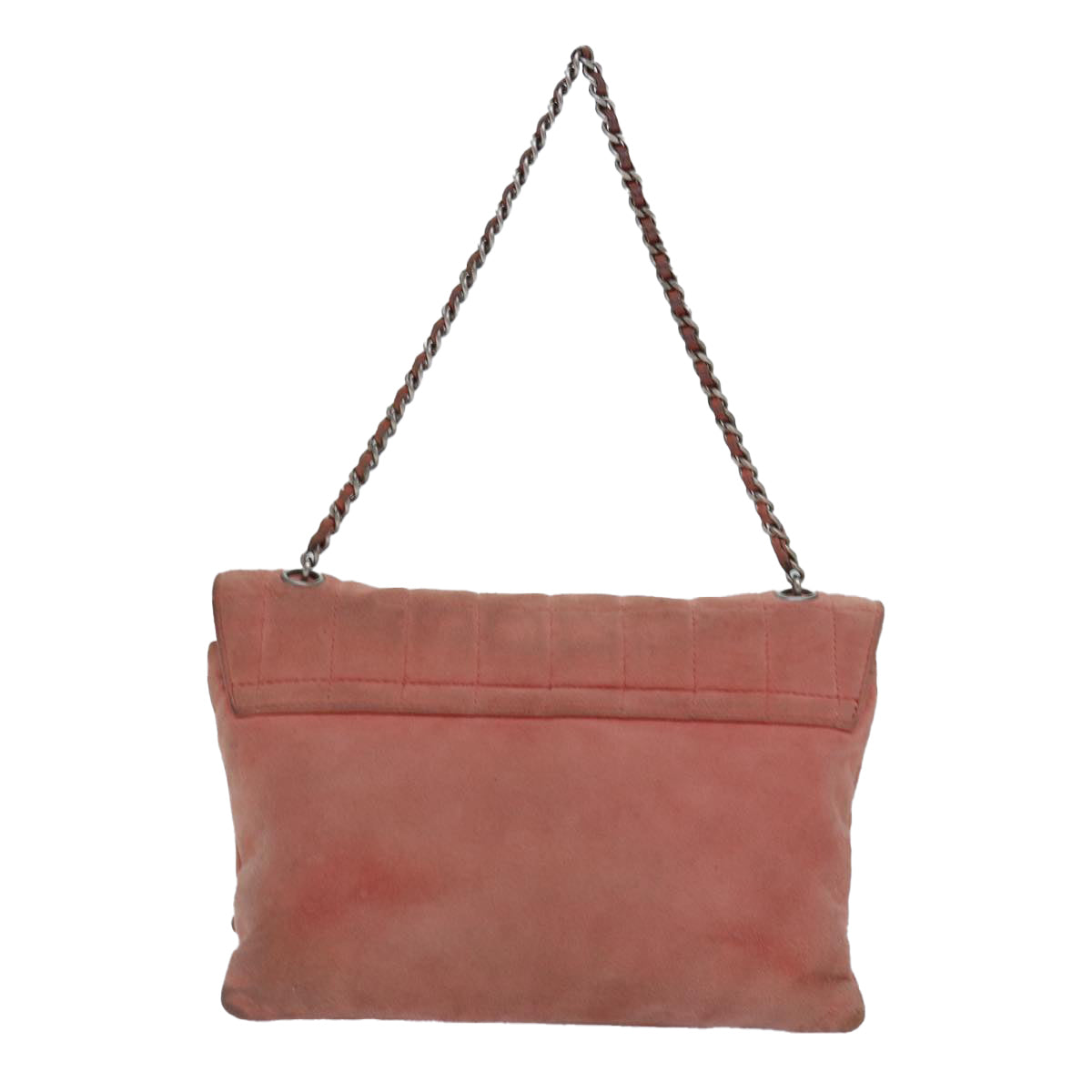 Chanel Choco Bar Chain Hand Bag Suede Orange CC Auth bs