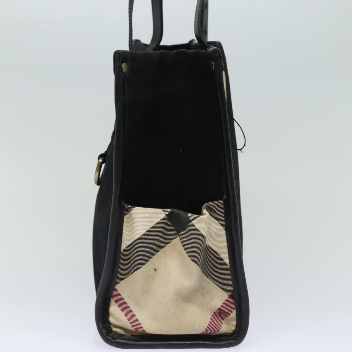 Burberry Luxury Tote Bag Auth Bs16580 Canvas Black Beige