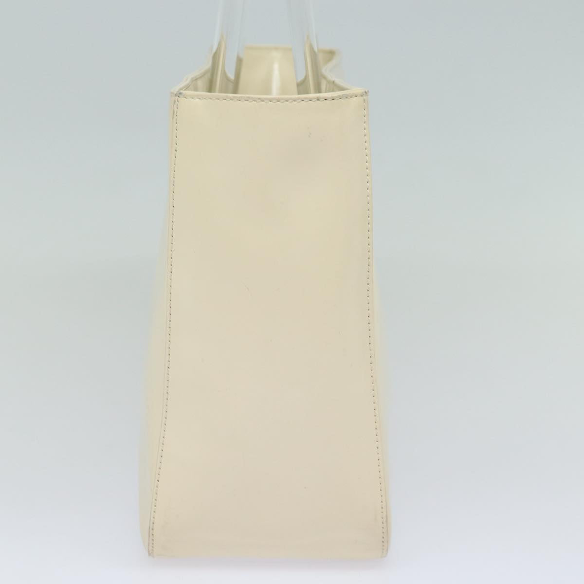 Prada Hand Bag Enamel Auth White Silver Travel Bag White Auth Bs16622
