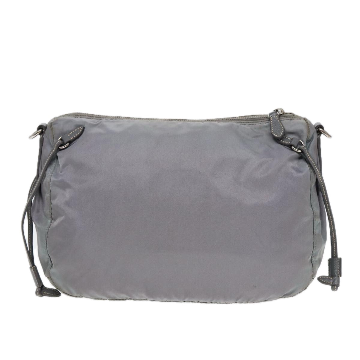 Prada Shoulder Bag Auth Nylon Blue Silver Silver Auth Bs16712