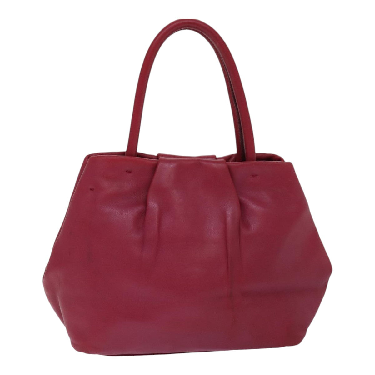 Prada Hand Bag Auth Leather Pink Travel Bag