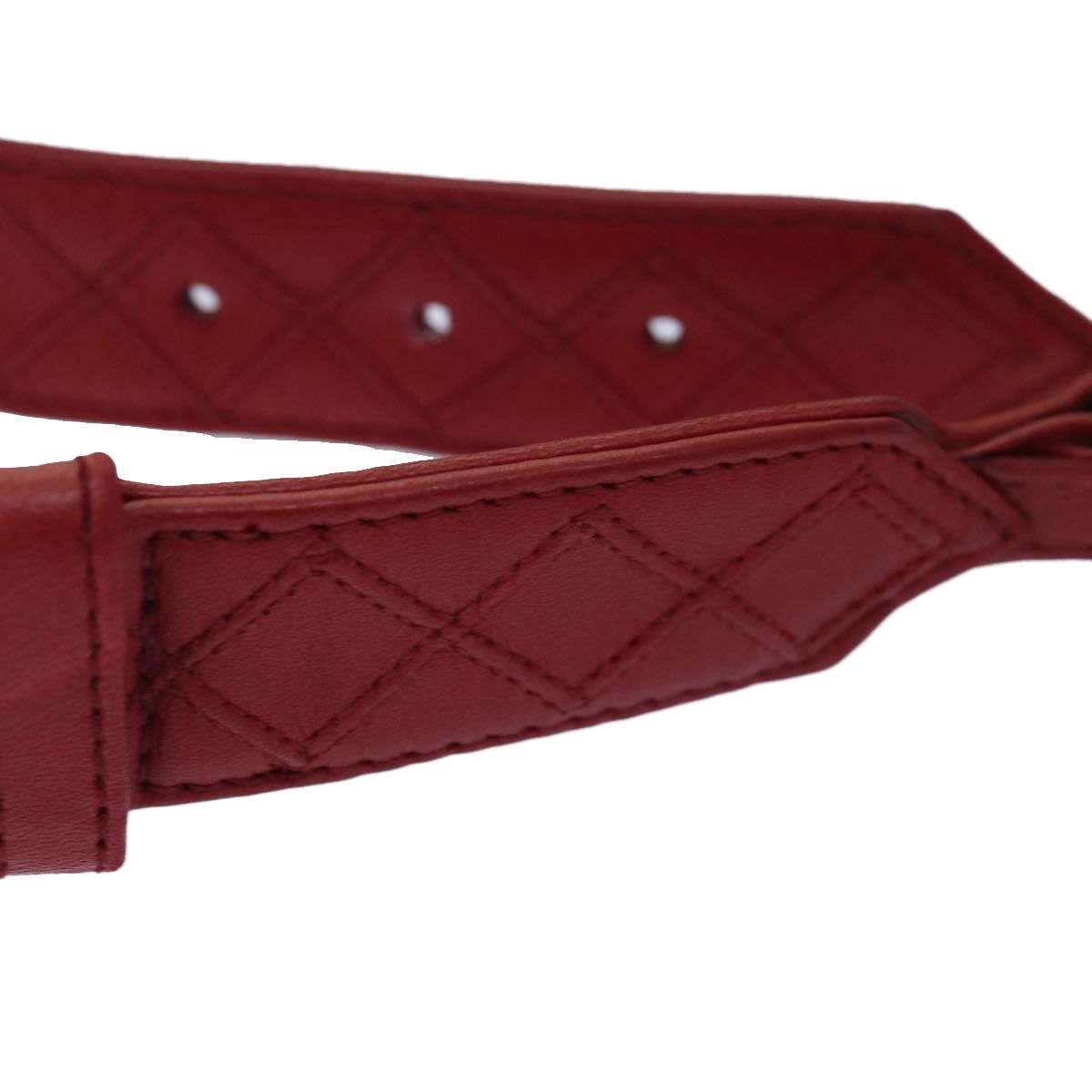 Chanel Bicolore Chain Belt Leather metal ."-." Red Gold CC Auth bs