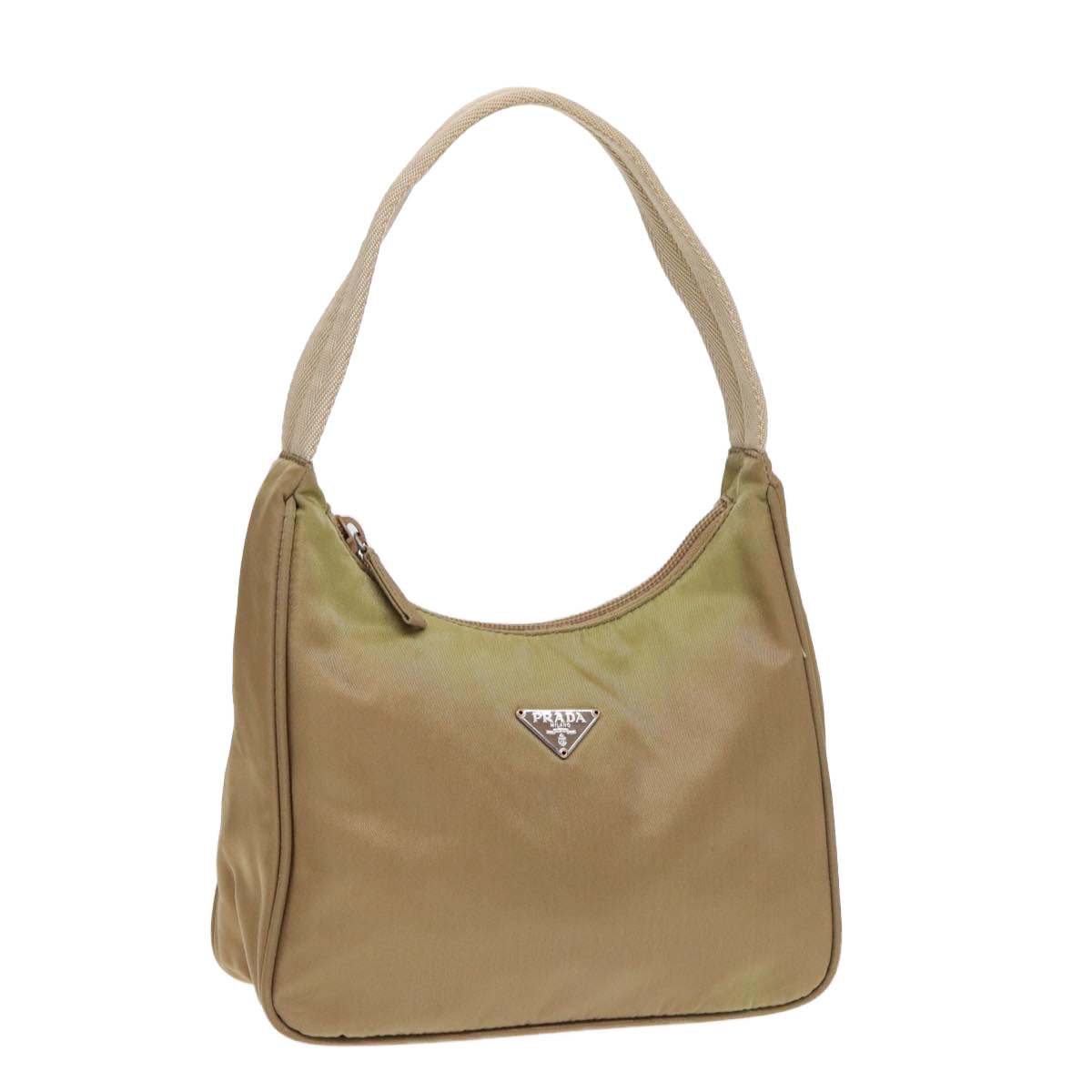 Prada Hand Bag Auth Nylon Beige Travel Bag Beige Auth Bs16825