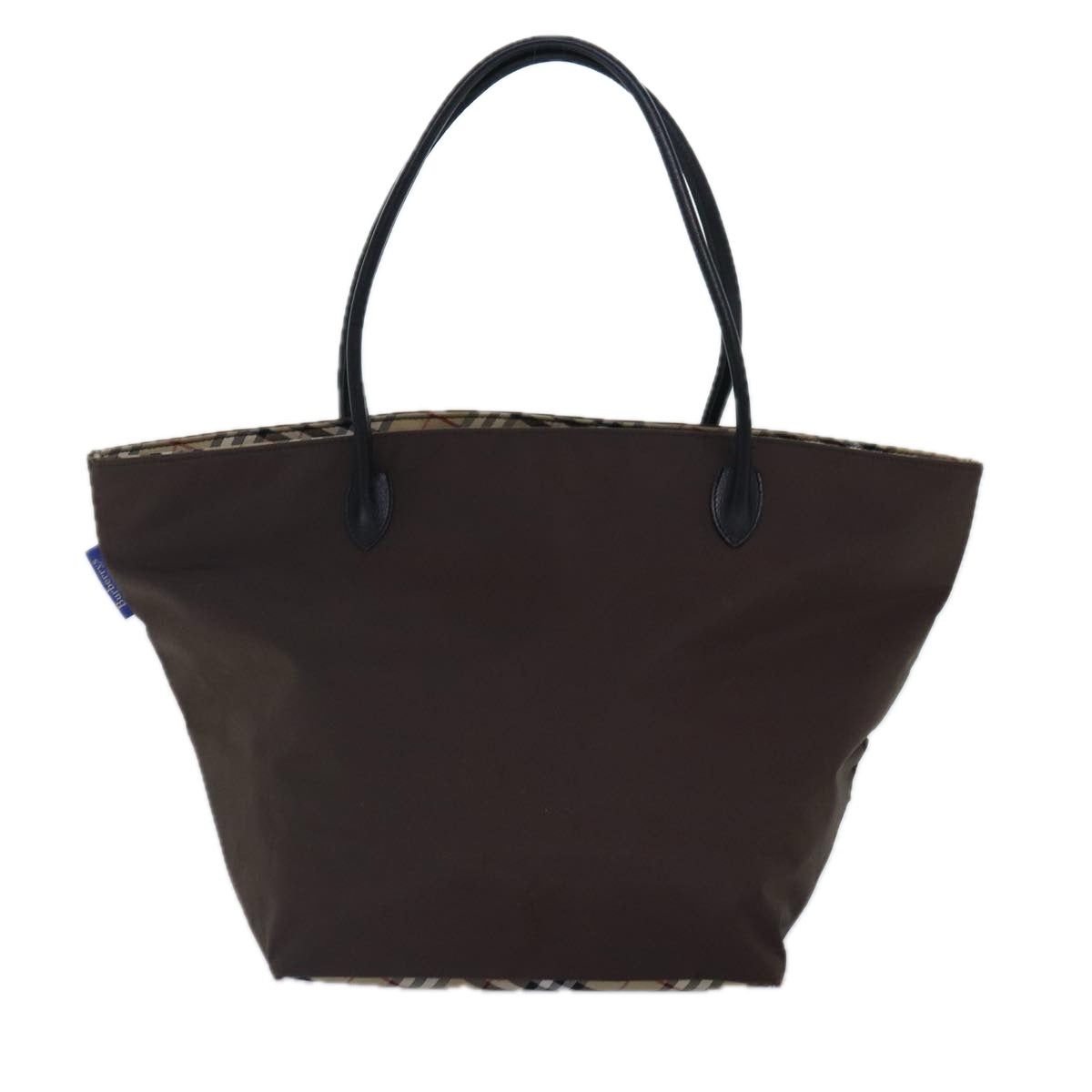 Burberry Luxury ss Nova Check Label Hand Bag Auth Nylon Brown Beige Travel Bag