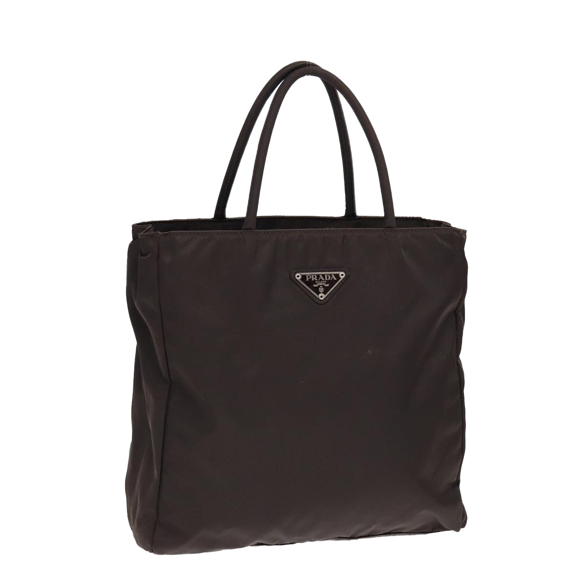 Prada Hand Bag Auth Nylon Brown Travel Bag Brown Auth Bs16846