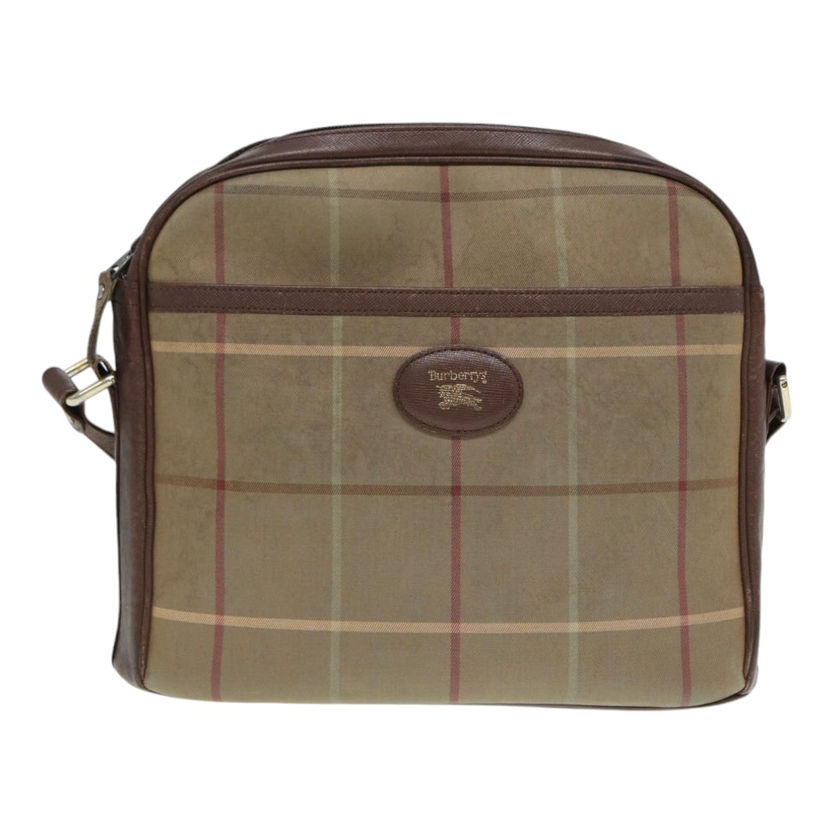 Burberry Luxury ss Nova Check Shoulder Bag Auth Bs16917 Leather Canvas Brown