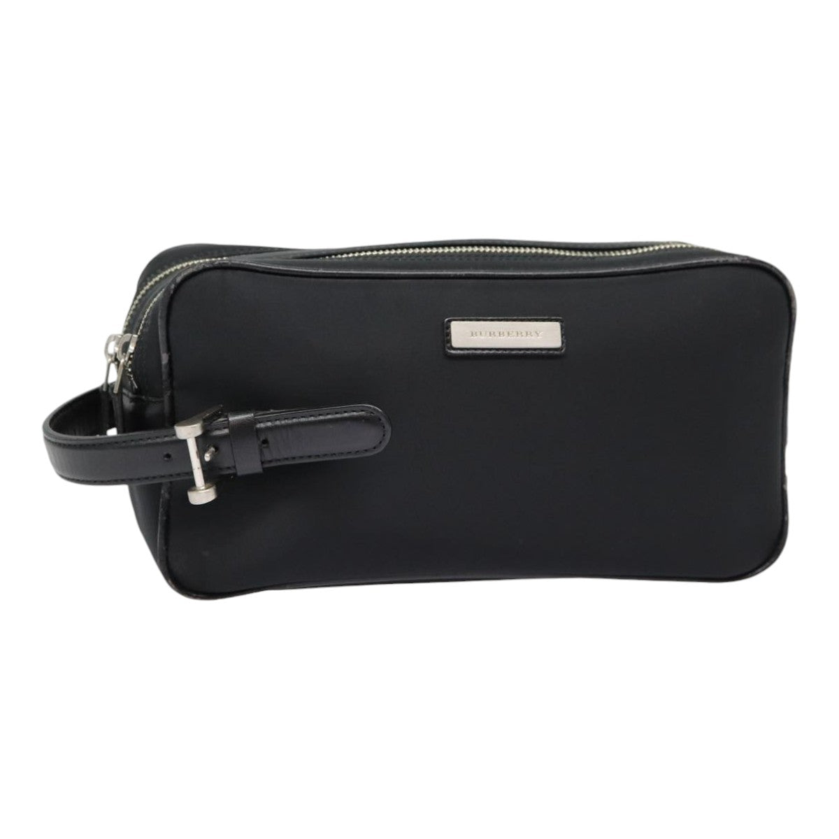 Burberry Luxury Second Bag Auth Bs16972 Leather Nylon Black Travel Bag