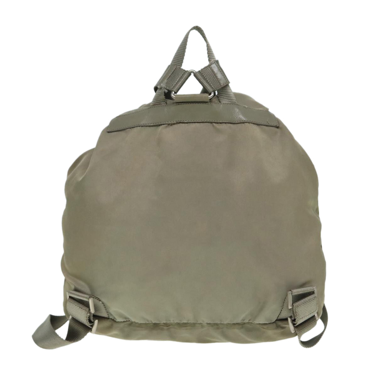 Prada Backpack Auth Nylon Beige Silver Silver Auth Bs17050