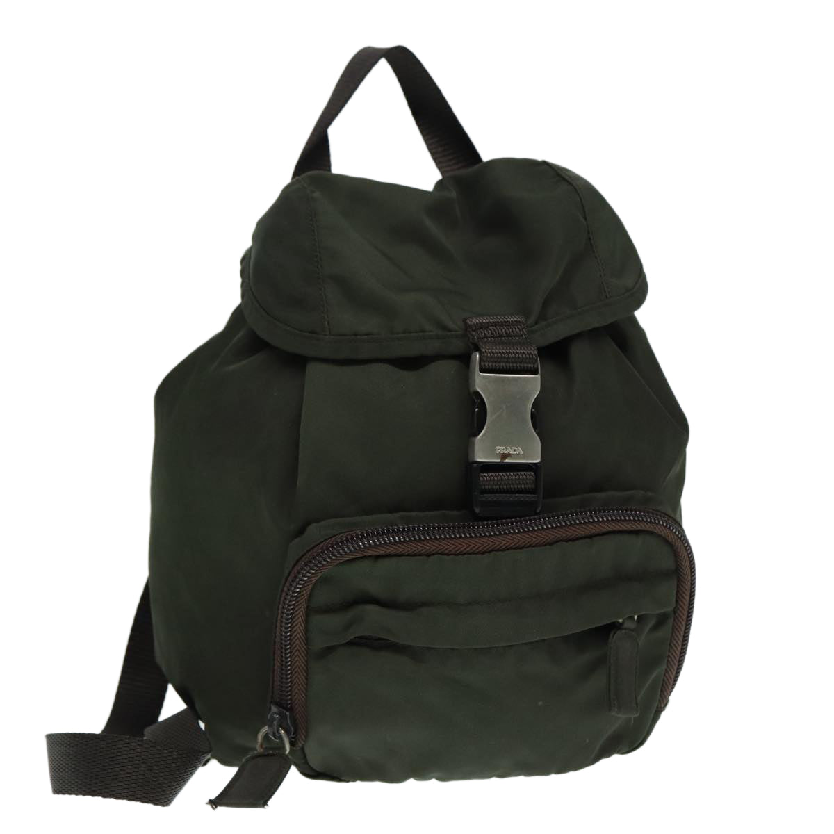 Prada Backpack Khaki Auth Nylon Khaki Auth Bs17144