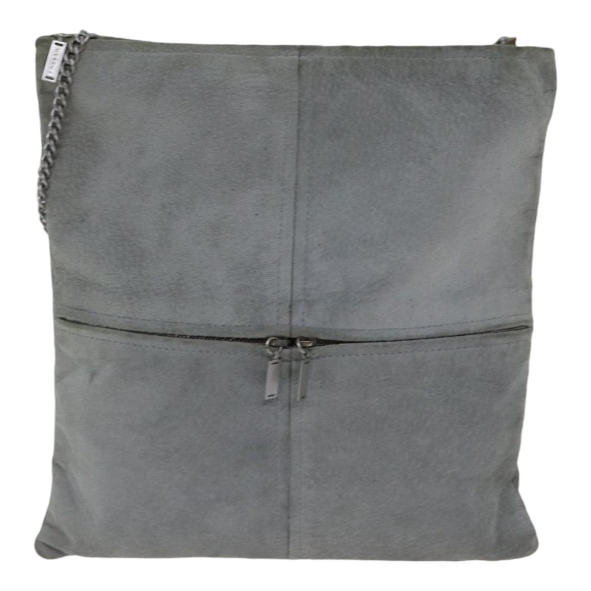 Chanel Chain Shoulder Bag Suede Gray Silver CC Auth bs