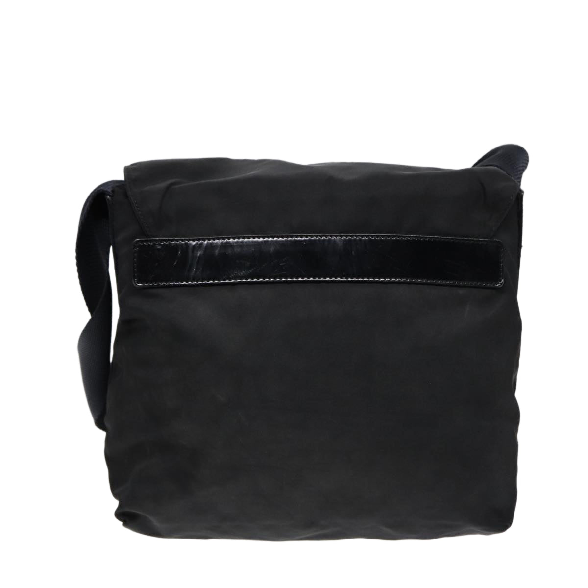 Prada Shoulder Bag Auth Nylon Black Silver Silver Auth Bs17229