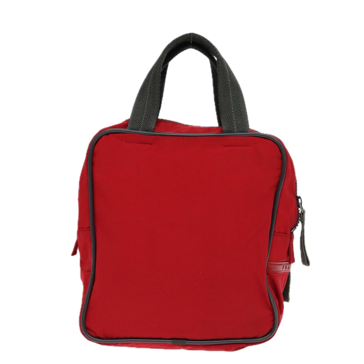 Prada Sports Hand Bag Auth Nylon Red Silver Travel Bag