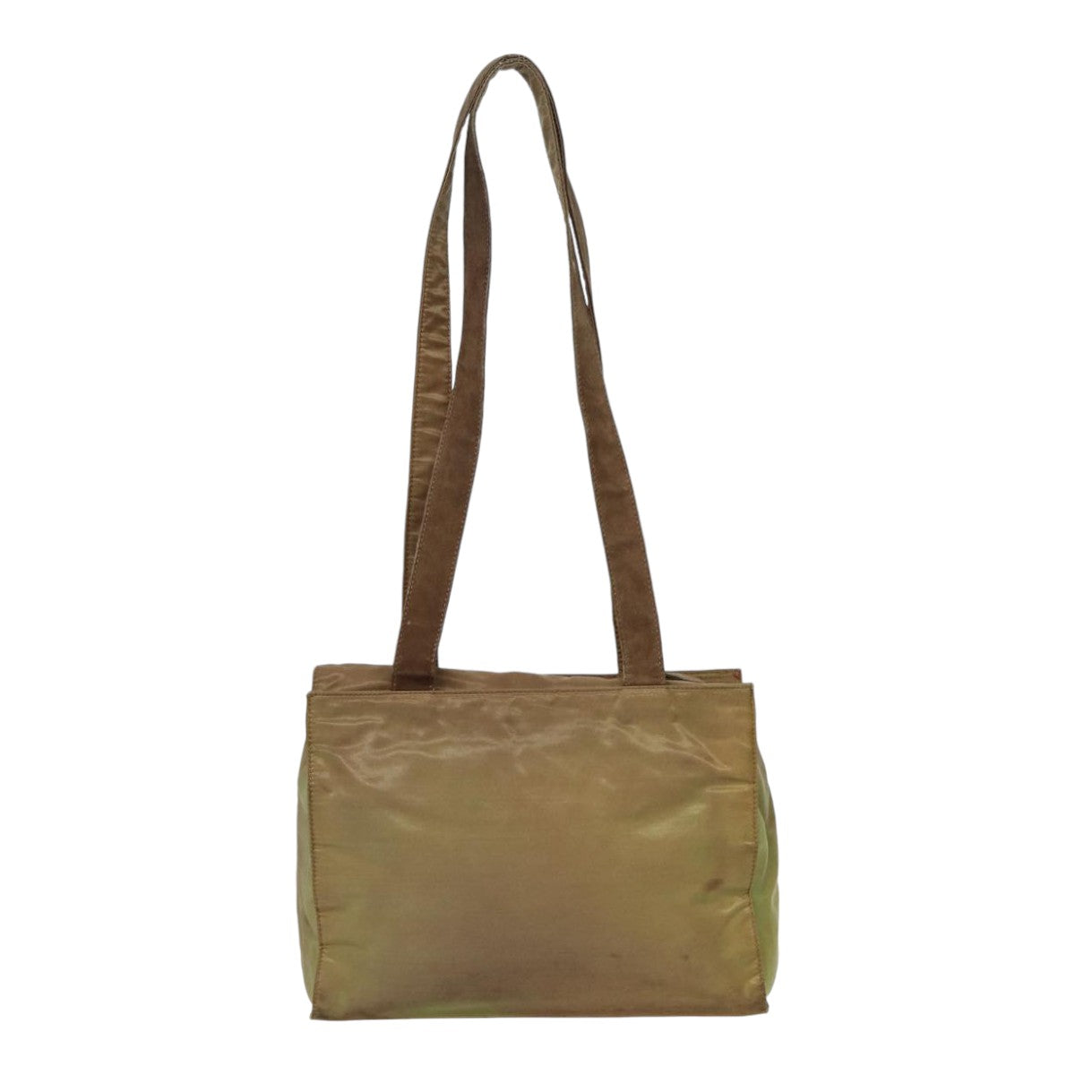 Prada Shoulder Bag Khaki Auth Nylon Silver