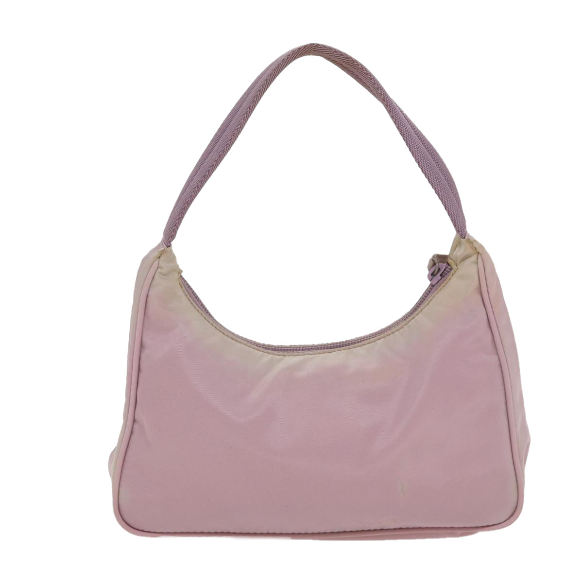 Prada Hand Bag Auth Nylon Pink Silver Travel Bag Silver Auth Bs17283