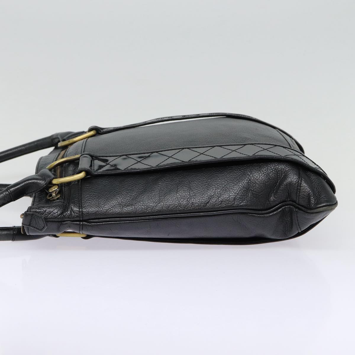 Burberry Luxury Shoulder Bag Auth Bs17314 Leather Black Gold