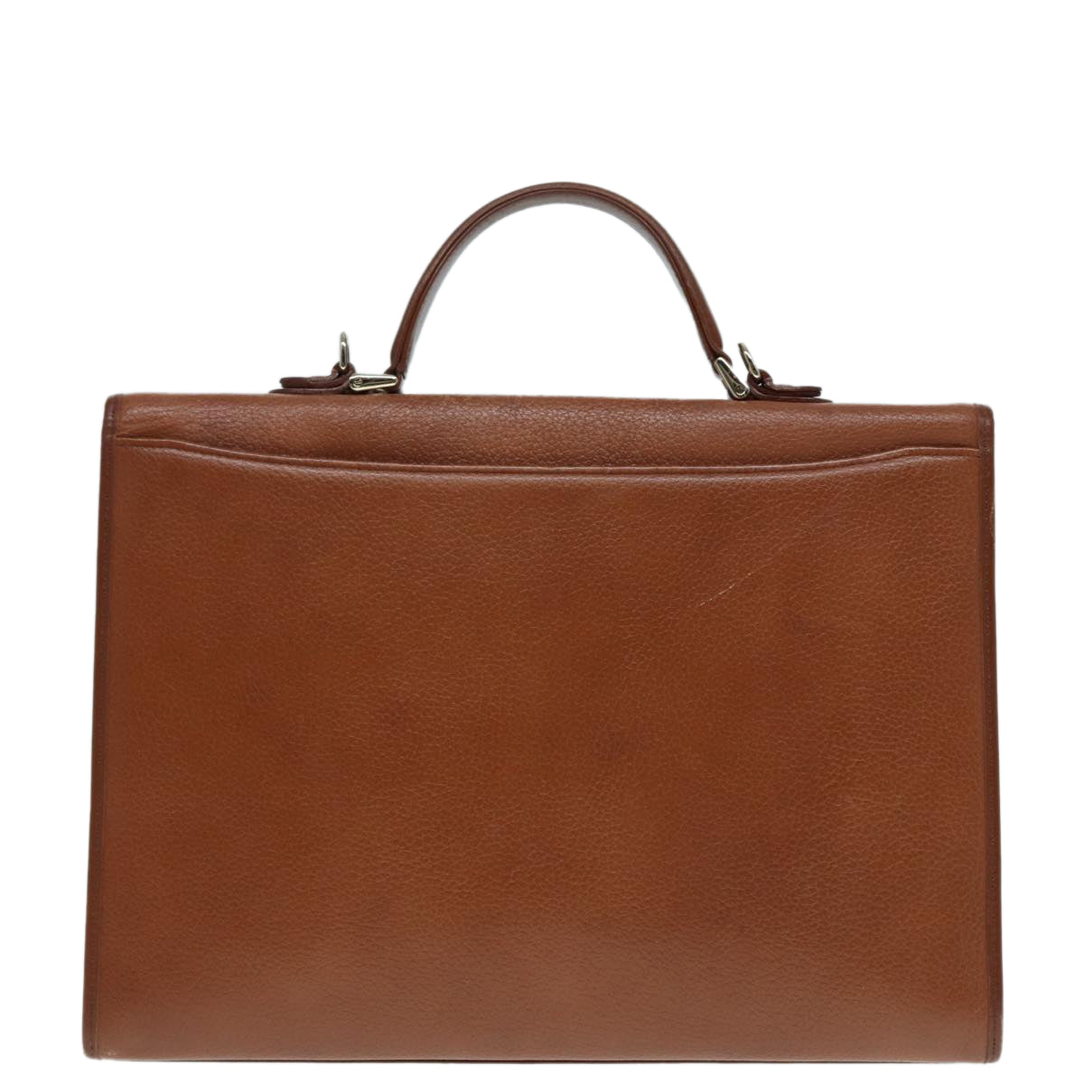 Burberry Luxury ss Hand Bag 2Way Auth Bs17329 Leather Brown Silver Travel Bag
