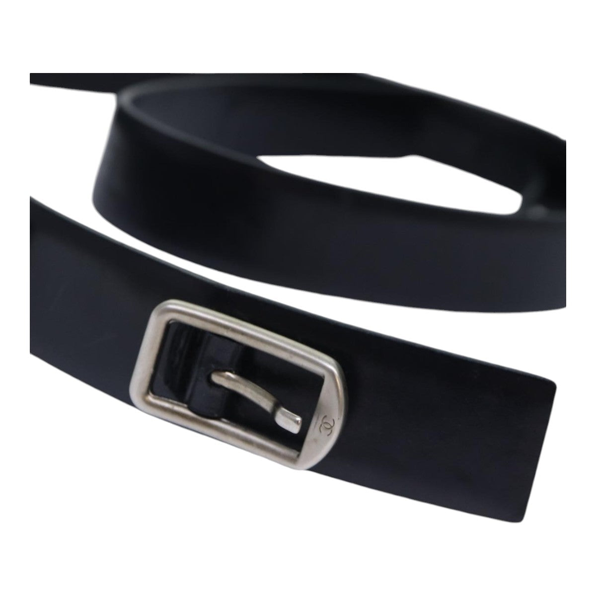 Chanel Belt Leather  Black CC Auth bs