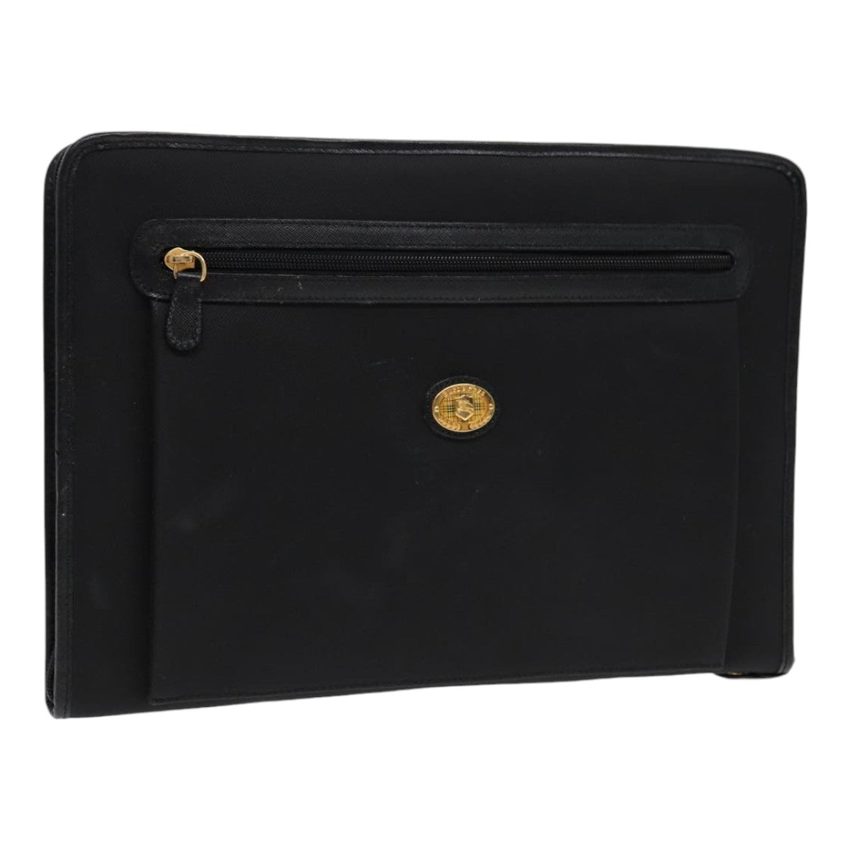 Burberry Luxury ss Clutch Bag Pvc Auth Bs17440 Black Gold