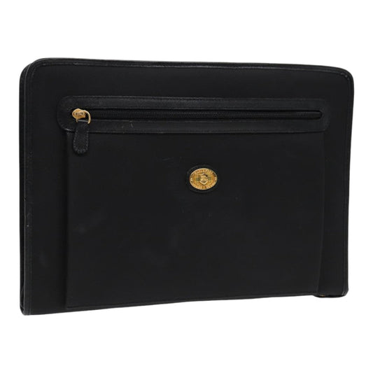 Burberry Luxury ss Clutch Bag Pvc Auth Bs17440 Black Gold