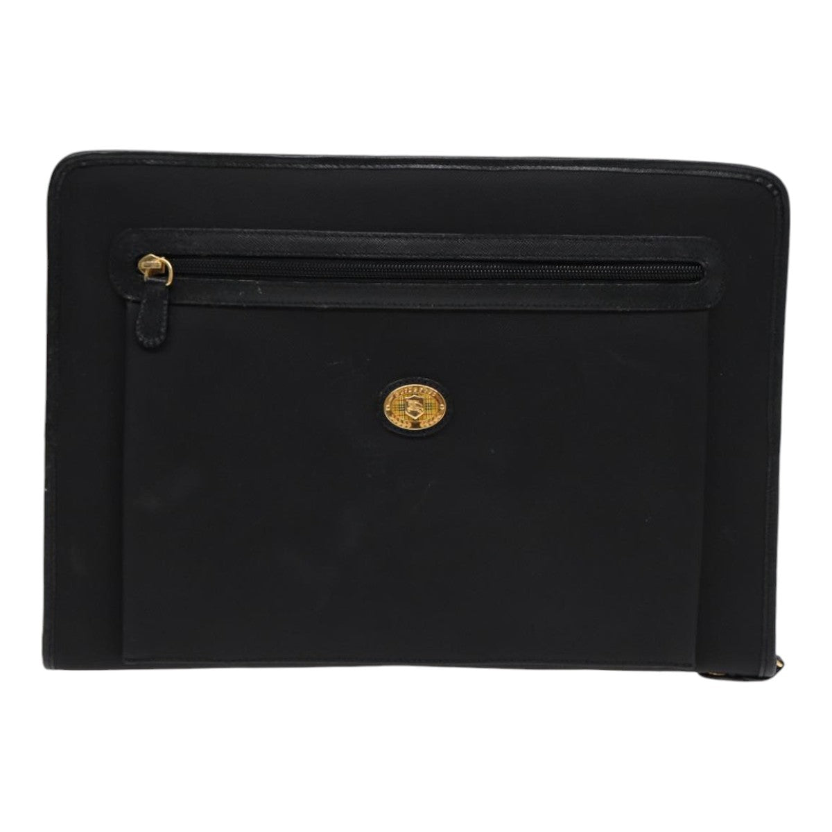 Burberry Luxury ss Clutch Bag Pvc Auth Bs17440 Black Gold