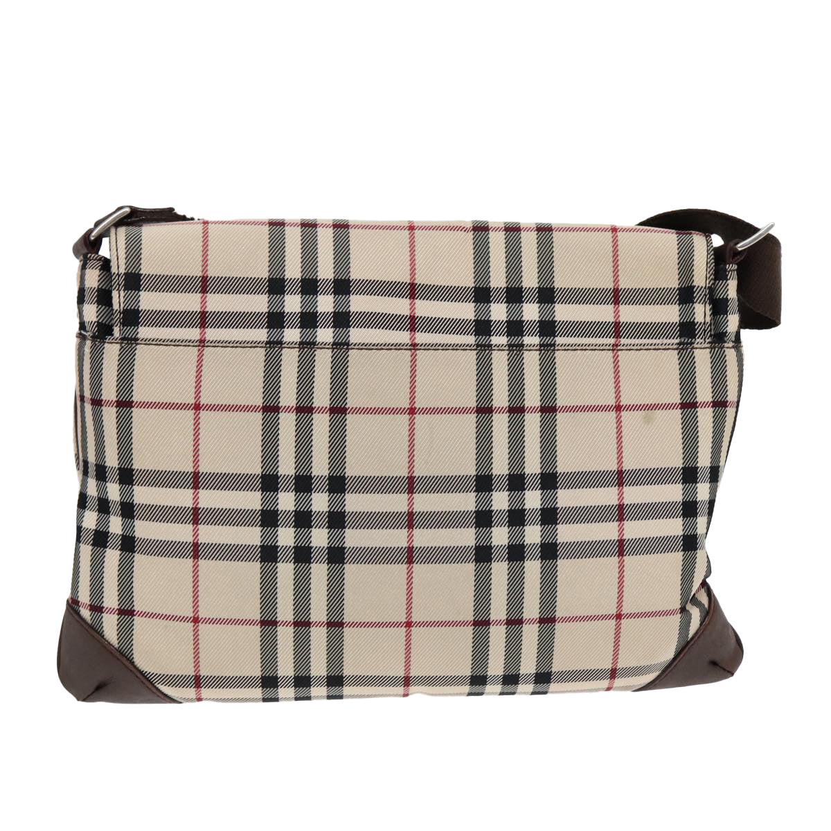 Burberry Luxury Nova Check Shoulder Bag Auth Bs17441 Nylon Brown Beige